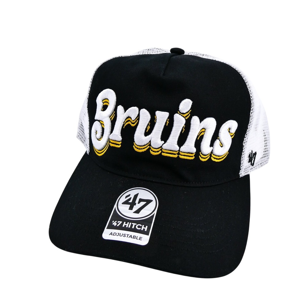 '47‎ Hat Mens One Size 47 Hitch Boston Bruins Black White Mesh Snapback NHL Cap